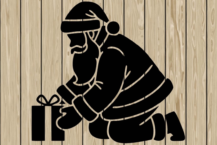 Santa Claus stencil silhouette SVG