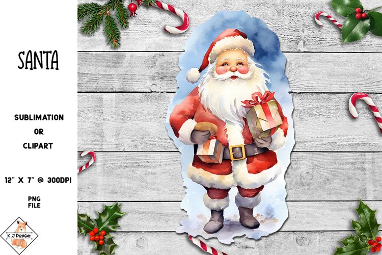 Santa Clipart | Christmas Watercolor