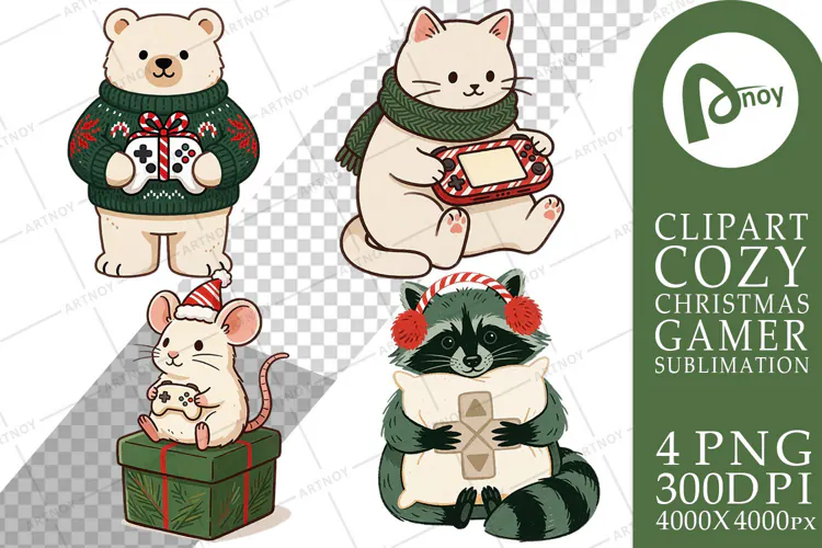 Santa's Cozy Console Holiday Pets Sublimation