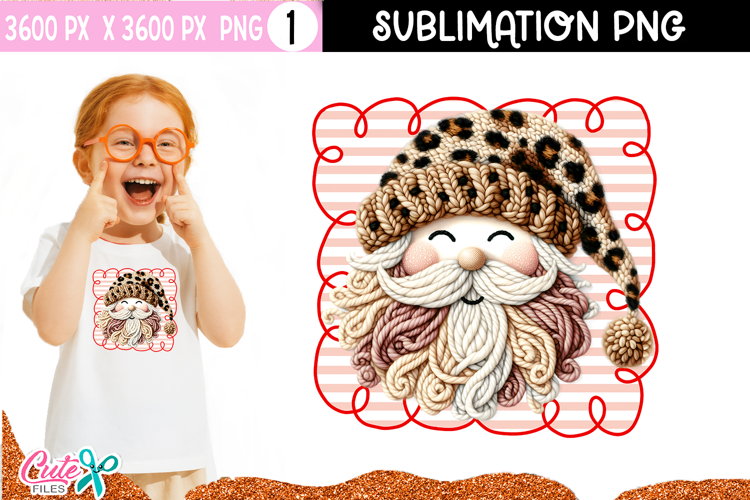 Santa Crochet Christmas Sublimation Design
