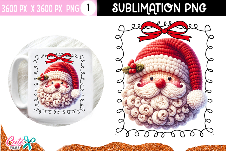 Santa Crochet Christmas Sublimation Design