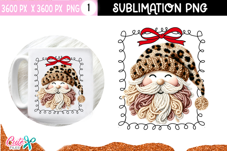 Santa Crochet Christmas Sublimation Design
