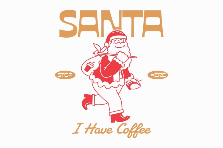 Santa Stop Here I Have Coffee T-shirt Design