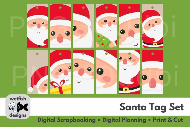 Santa Christmas Tags