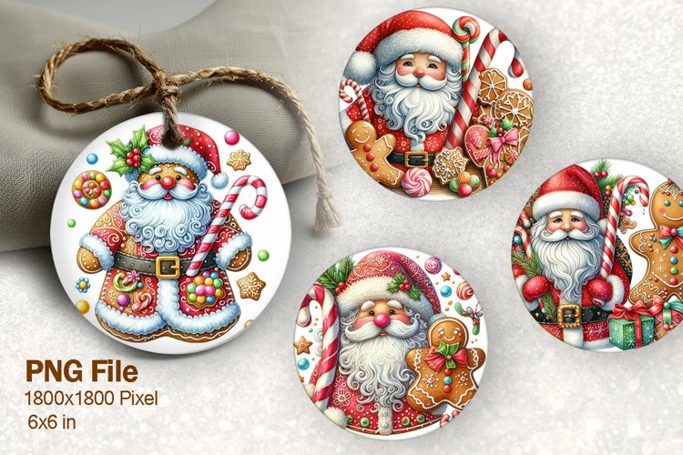 Christmas Ornament Santa Gingerbread Tree Decorate Design example image 1