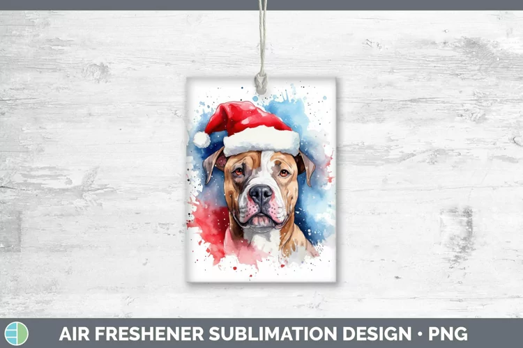 Santa Hat American Staffordshire Air Freshener Sublimation C