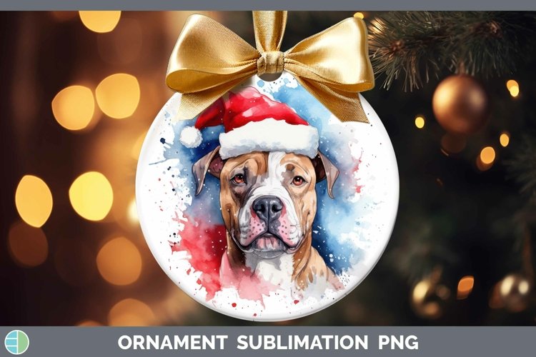 Santa Hat American Staffordshire Ornament Sublimation Bauble