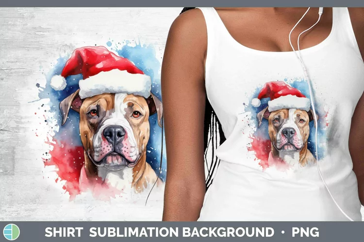 Santa Hat American Staffordshire Shirt Sublimation Sublimati
