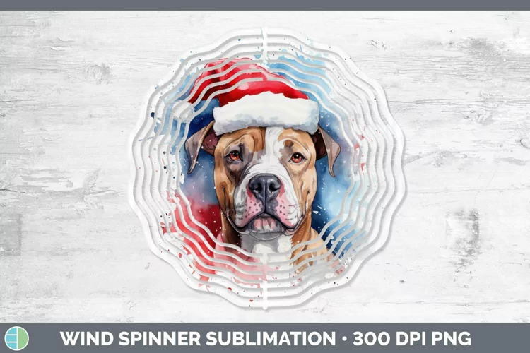 Santa Hat American Staffordshire Wind Spinner Sublimation Sp