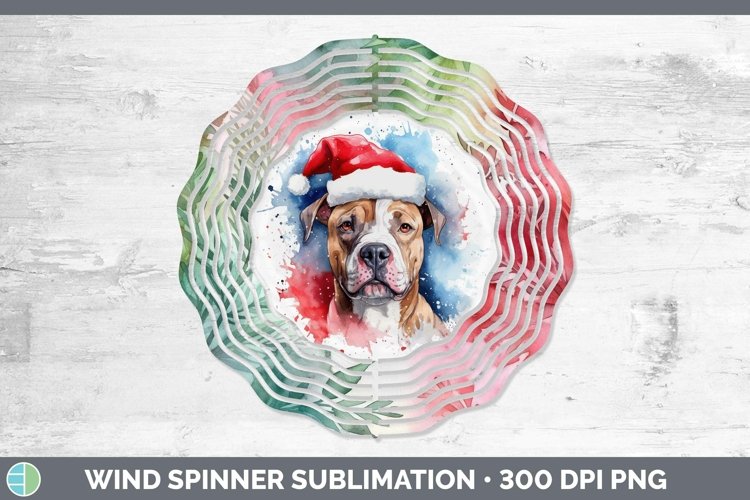Santa Hat American Staffordshire Wind Spinner Sublimation Sp