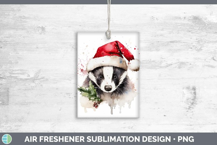 Santa Hat Badger Air Freshener Sublimation Car Freshener Des