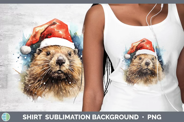 Santa Hat Beaver Shirt Sublimation Sublimation Background De