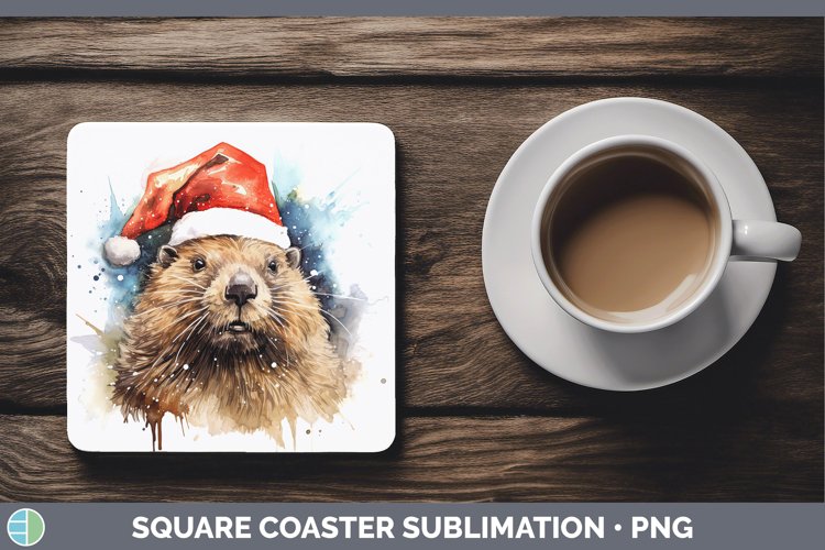 GorgeousSanta Hat Square Coaster design.