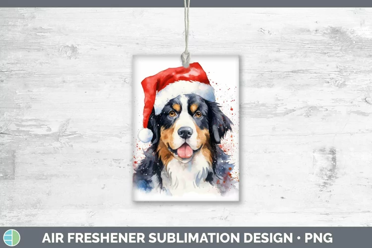Santa Hat Bermese Mountain Dog Air Freshener Sublimation Car
