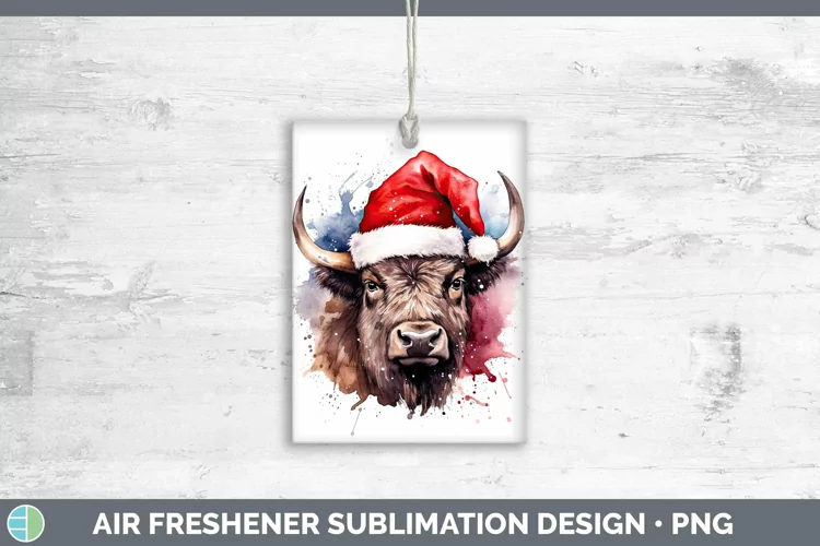 Santa Hat Bison Air Freshener Sublimation Car Freshener Desi