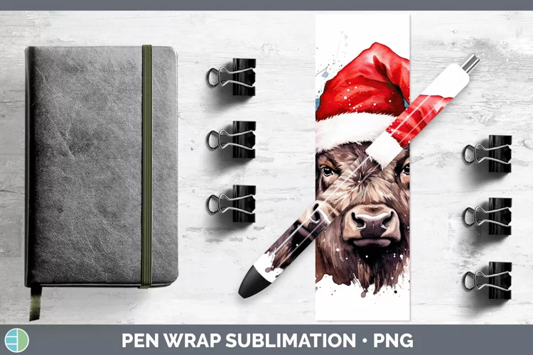 Santa Hat Bison Pen Wrap Sublimation Epoxy Pen Designs