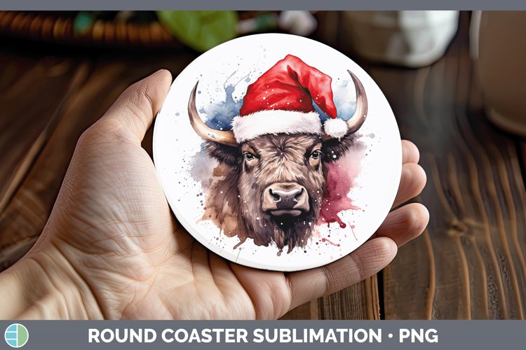 GorgeousSanta Hat Round Coaster design.