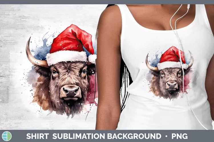 Santa Hat Bison Shirt Sublimation Sublimation Background Des