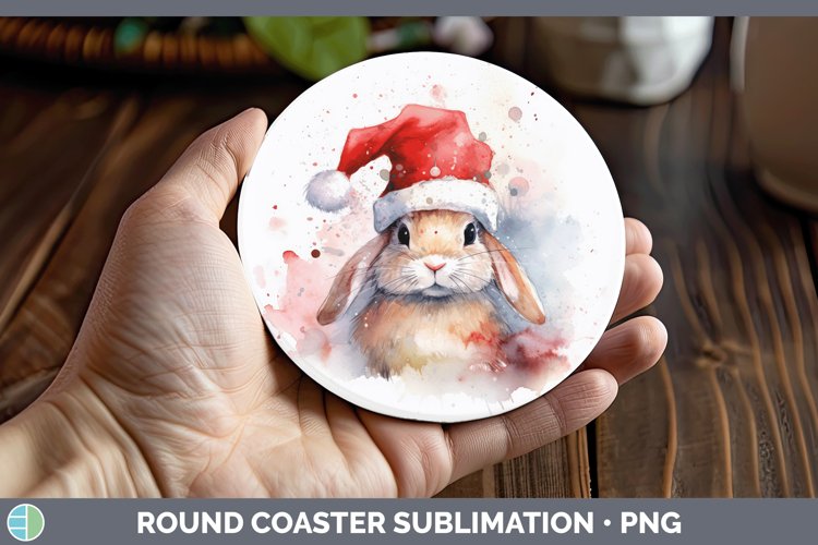 GorgeousSanta Hat Round Coaster design.