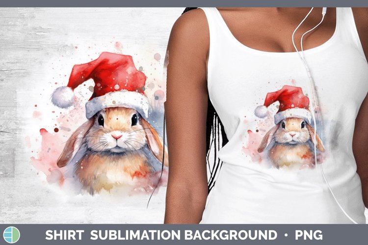 Santa Hat Bunny Shirt Sublimation Sublimation Background Des