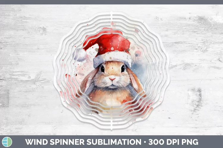 Santa Hat Bunny Wind Spinner Sublimation Spinner Designs
