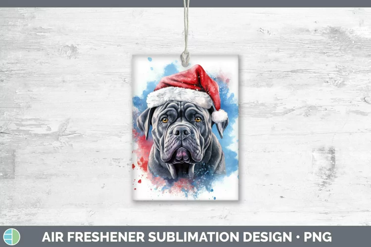 Santa Hat Cane Corso Air Freshener Sublimation Car Freshener