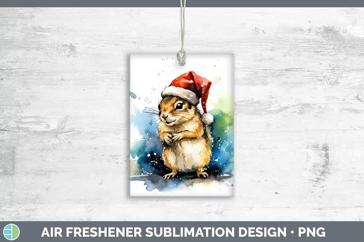 Santa Hat Chipmunk Air Freshener Sublimation Car Freshener D
