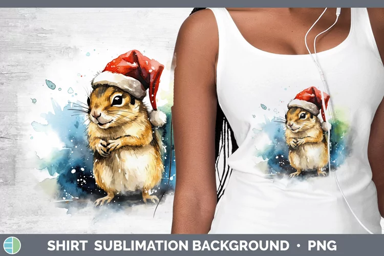 Santa Hat Chipmunk Shirt Sublimation Sublimation Background