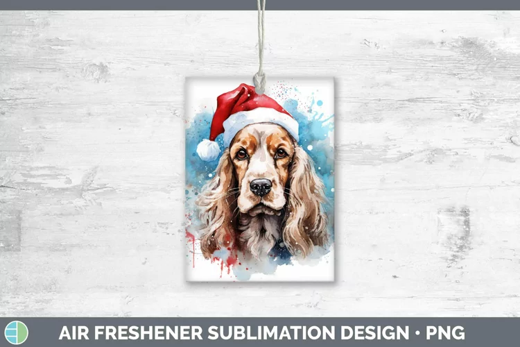 Santa Hat Cocker Spaniel Air Freshener Sublimation Car Fresh