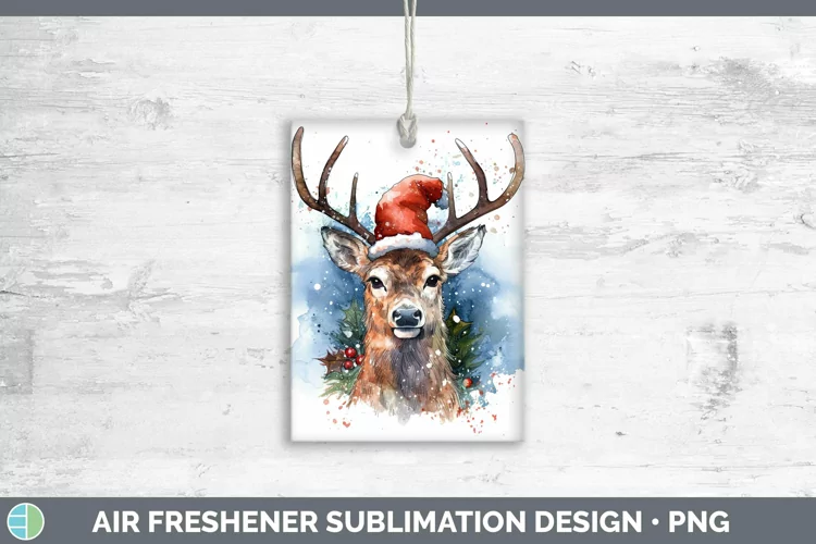 Santa Hat Deer Air Freshener Sublimation Car Freshener Desig