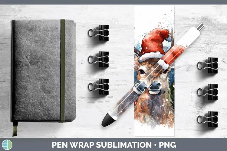 Santa Hat Deer Pen Wrap Sublimation Epoxy Pen Designs