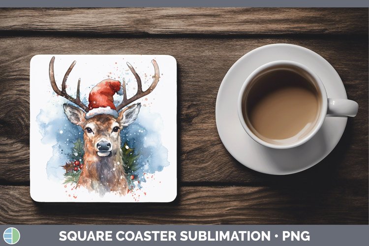 GorgeousSanta Hat Square Coaster design.