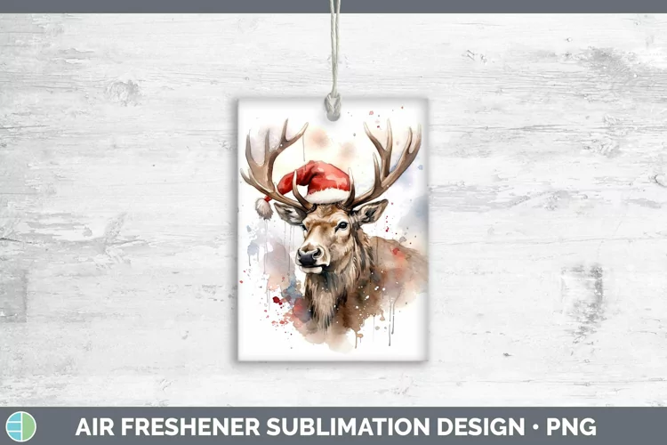 Santa Hat Elk Air Freshener Sublimation Car Freshener Design