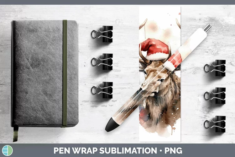 Santa Hat Elk Pen Wrap Sublimation Epoxy Pen Designs