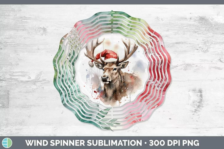 Santa Hat Elk Wind Spinner Sublimation Spinner Designs
