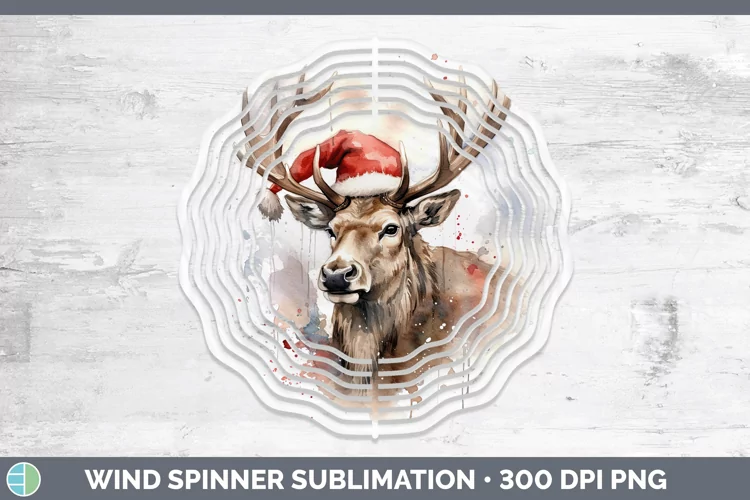 Santa Hat Elk Wind Spinner Sublimation Spinner Designs
