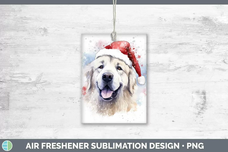 Santa Hat Great Pyrenees Air Freshener Sublimation Car Fresh
