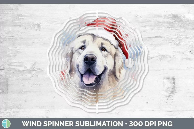 Santa Hat Great Pyrenees Wind Spinner Sublimation Spinner De