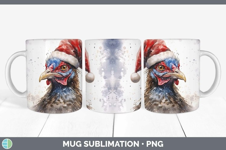 Santa Hat Grouse Mug Wrap Sublimation Coffee Cup Designs
