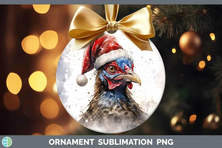 Santa Hat Grouse Ornament Sublimation Bauble Designs
