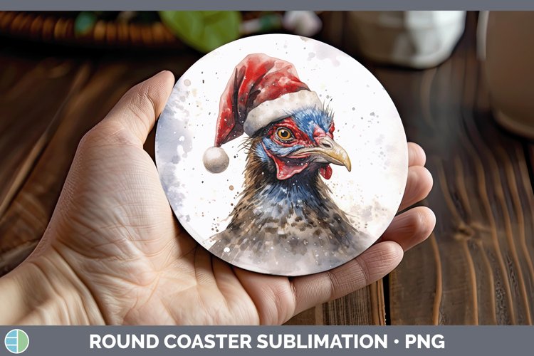 GorgeousSanta Hat Round Coaster design.