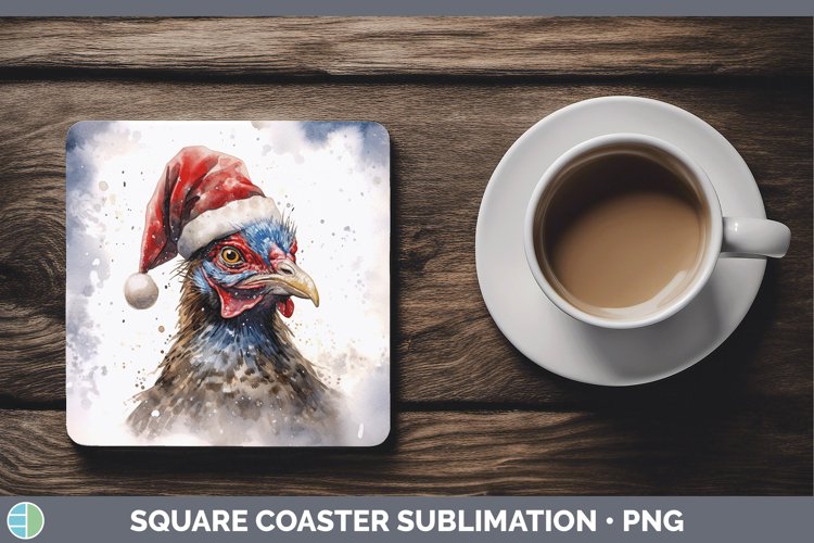 GorgeousSanta Hat Square Coaster design.