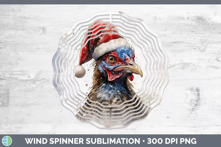 Santa Hat Grouse Wind Spinner Sublimation Spinner Designs