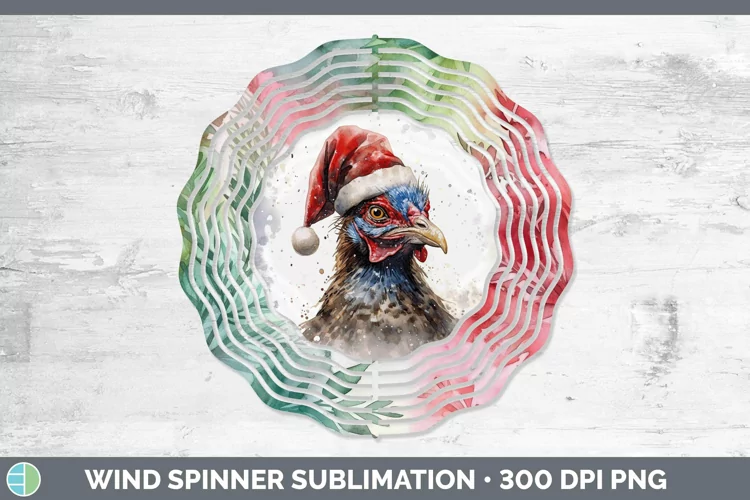 Santa Hat Grouse Wind Spinner Sublimation Spinner Designs