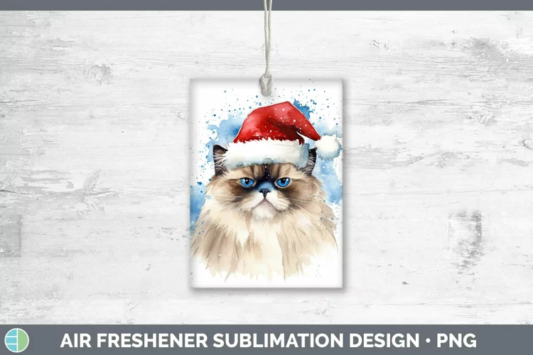 Santa Hat Himalayan Cat Air Freshener Sublimation Car Freshe