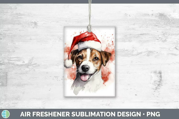 Santa Hat Jack Russell Terrier Air Freshener Sublimation Car