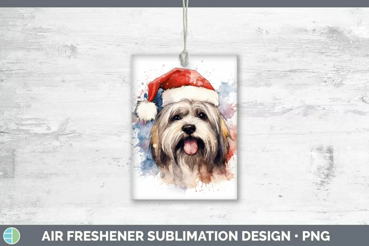 Santa Hat Lhasa Apso Air Freshener Sublimation Car Freshener