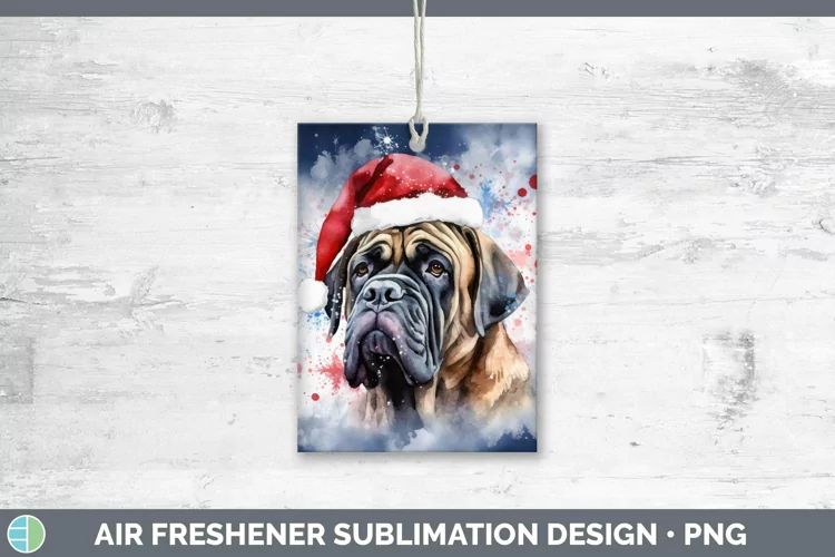 Santa Hat Mastiff Air Freshener Sublimation Car Freshener De