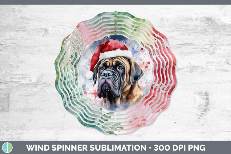 Santa Hat Mastiff Wind Spinner Sublimation Spinner Designs