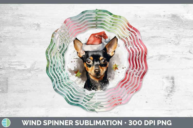 Santa Hat Miniature Pinscher Wind Spinner Sublimation Spinne